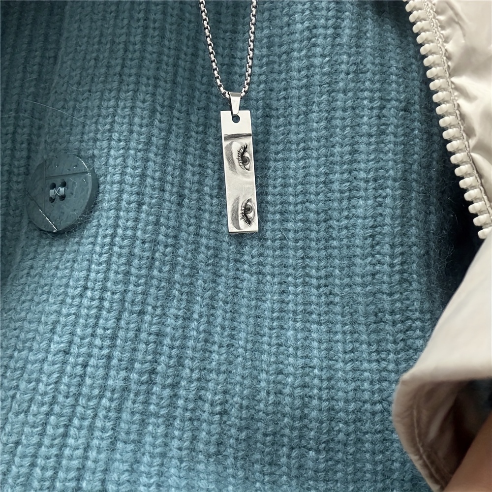 Customized Women's Photo Necklace Personalized Eye Pendant